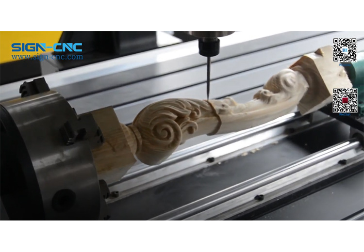 4 axis CNC router with rotary for wood cylinder engraving